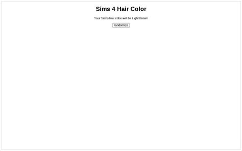 Sims 4 Hair Color ― Perchance Generator