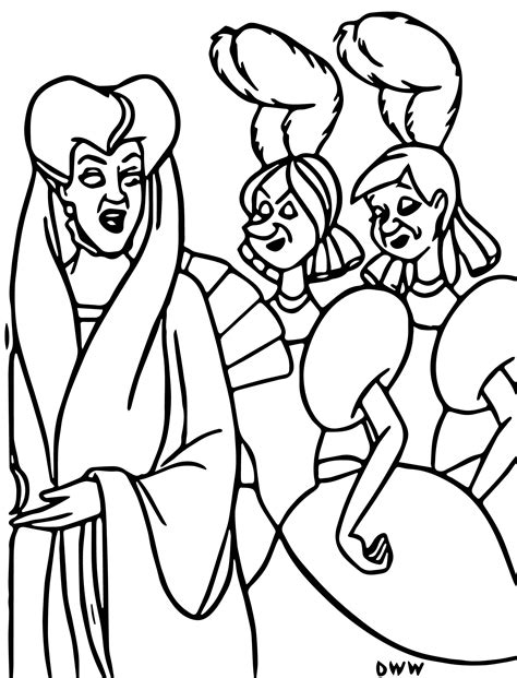 cinderella lady tremaine anastasia drizella and lucifer coloring pages 12