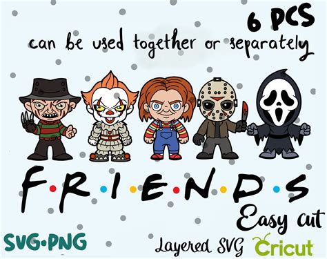 Horror Friends Svg Bundle Layered Cut File Easy Cut Cricut Etsy