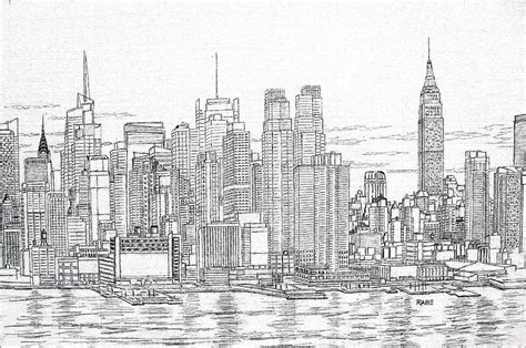 New York City Skyline Drawings A Collection Of The Top 71 New York
