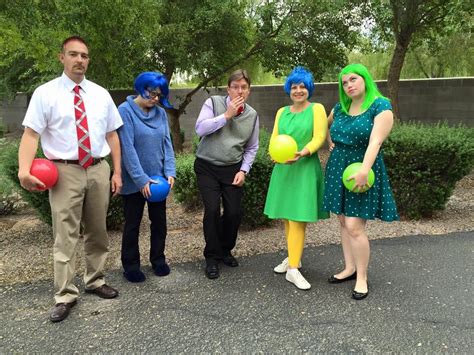 Check out these diy couples halloween costumes you could wear! Inside Out Costume Cosplay Joy Sadness Anger Disgust Fear Group Pixar Halloween DIY costume e ...