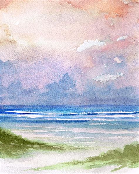 Seashore Sunset Painting By Rosie Brown Watercolor Sunset Sunset Art