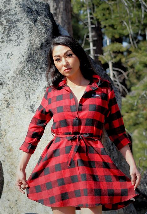 Cute And Comfy Red And Black Lumberjack Style Fall Flannel Dress