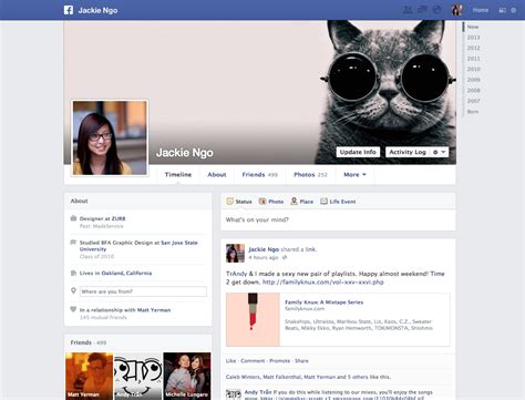 New Profile Page From Facebook Patterntap Zurb Library Web Layout