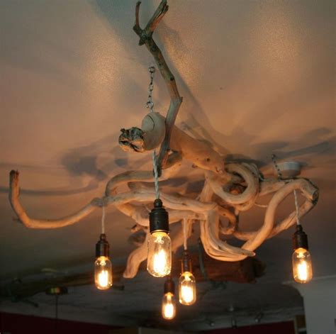 Beautiful driftwood hanging pendant light, driftwood light, driftwood lamp, driftwood ceiling light, hanging pendant light lovehomeartbaltic $ 260.38. Driftwood Chandelier,Vinatge filament bulbs,Vintage filamnet pendant chandelier | Driftwood ...