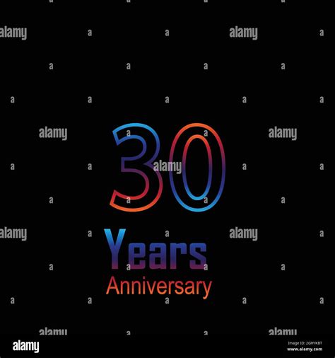 30 Year Anniversary Logo Vector Template Design Illustration Stock