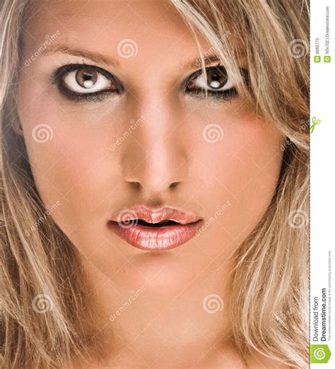 Face Portrait Of A Beautiful Blond Woman Stock Image Image Of