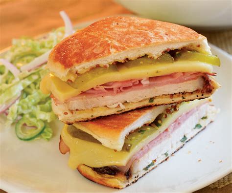 Cuban quesadillas with slow cooked pork: Roast Pork Cubano Sandwiches - Recipe - FineCooking
