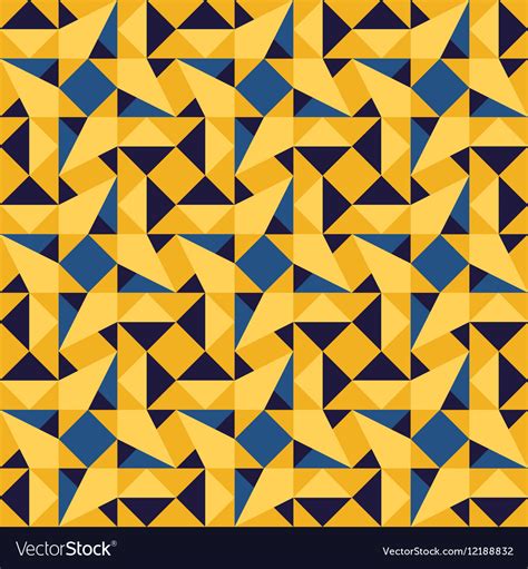 Seamless Blue Yellow Geometric Triangle Royalty Free Vector