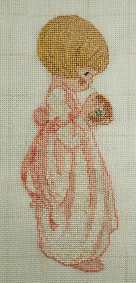 Handmade Cross Stitch Stock Image Image Of Textile Element 55740741