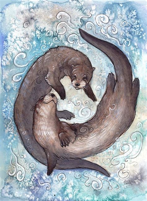 Watercolor Animals Watercolor Art Otter Drawing Otter Tattoo Otter