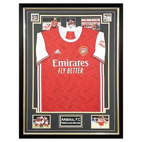 Signed Arsenal Fc Shirt Framed Premier League 2020 21