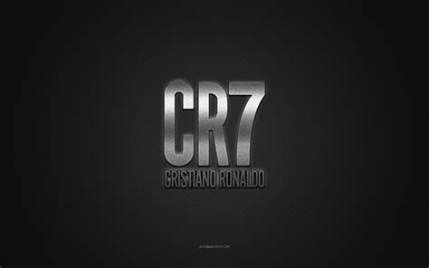 Download Wallpapers Cr7 Logo Silver Shiny Logo Cr7 Metal Emblem Gray