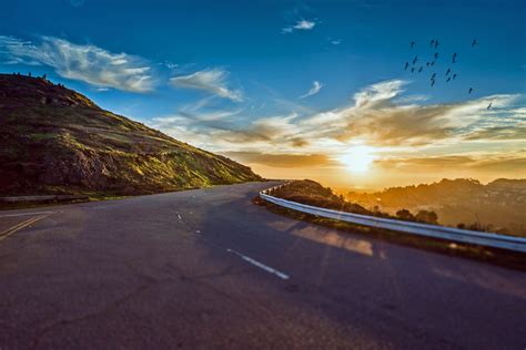 Mountain Road Sunset Free Stock Photo Public Domain Pictures