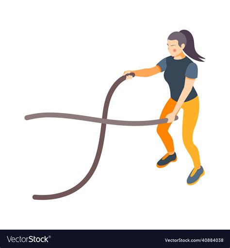 Rope Tugging Exercise Composition Royalty Free Vector Image