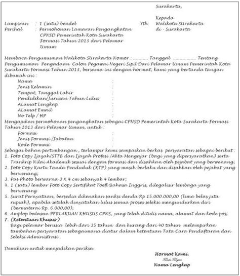Dan panduan tips melamar kerja agar cepat. Surat Lamaran Kota Ku - Contoh Surat Lamaran CPNS Untuk ...