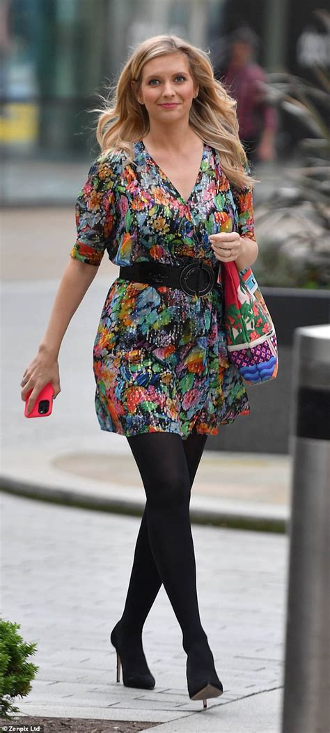 Rachel Riley Nails Casual Chic In A Floral Minidress And Black Heels As She Leaves Countdown