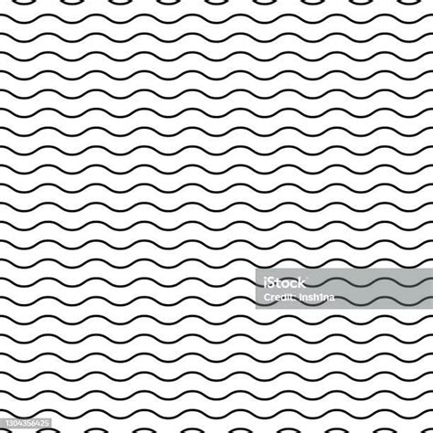 Seamless Black And White Pattern With Waves Stock Illustration