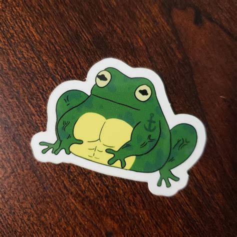 Buff Frog Sticker Etsy