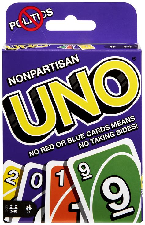 Uno Nonpartisan Card Game For 2 10 Players Ages 7y