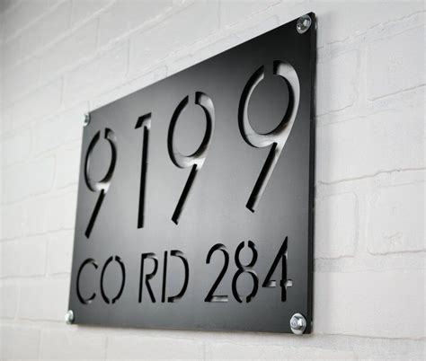 Large Metal Address Plaque With Street Name House Number Etsy