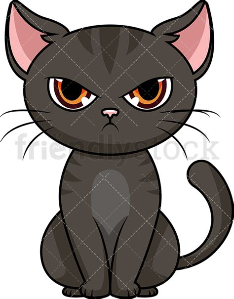 Angry Cat Cartoon Vector Clipart Friendlystock