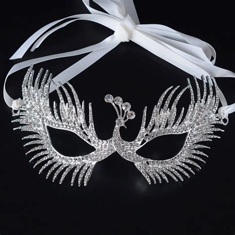 3 Designs Luxurious Sparkling Silver Rhinestone Face Masks For Women