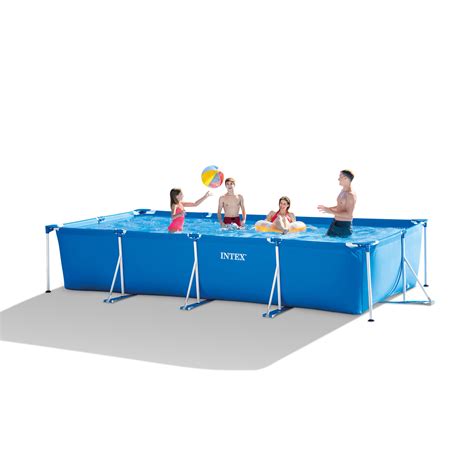 Intex 14ft X 33in Rectangular Above Ground Backyard Swimming Pool With