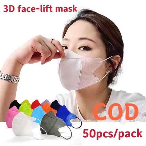 New 50pcspack Korea 3d Face Lifting 3ply Mask Shopee Philippines