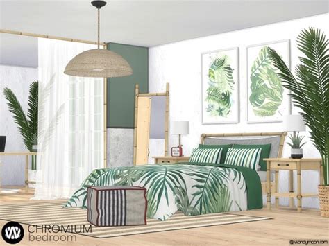 Wondymoon S Francium Double Bed Resource Furniture Sims 4 Cc Furniture