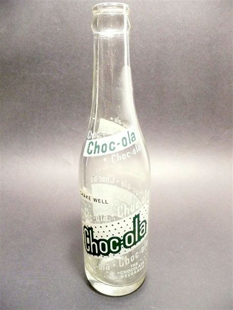 Vintage ACL Pop SODA Bottle Green Print CHOC OLA Of INDIANAPOLIS IND Oz ACL EBay