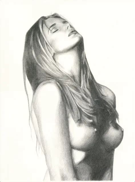 Erotic Art Drawing Limited Edition Print Female Nude Pin Up Sexy