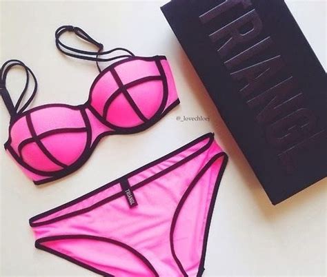 I Want A Triangle Bathing Suit So Bad Hot Pink Bikini Black Bikini
