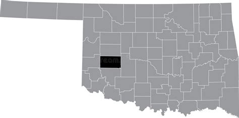 Location Map Of The Washita County Of Oklahoma Usa Stock Vector