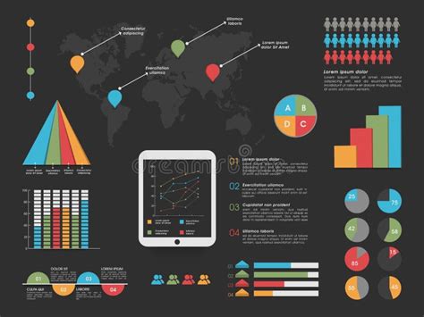 A Big Set Of Statistical Infographic Elements For Business Stock
