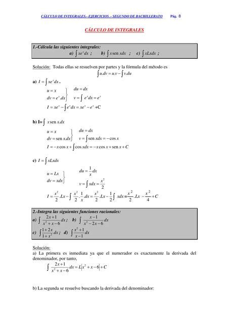 Ejercicios Resueltos De Integrales CCINGENIERIACC UDocz