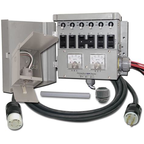 Connecticut Electric® 6 Circuit 30 Amp Manual Transfer Switch Kit With