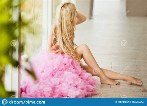 Fairy Beautiful Girl In Blowing Dress Flying Magic Stock Image