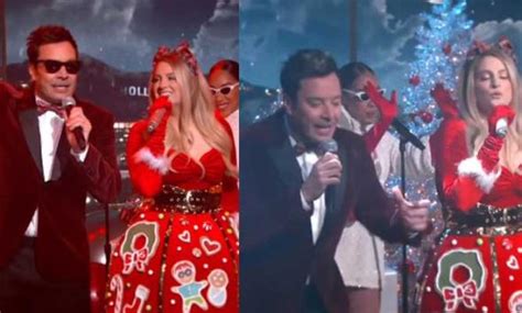 Watch Jimmy Fallon Meghan Trainor Mesmerized Fans With Christmas Song Wrap Me Up