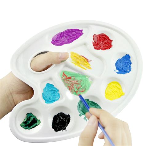 12pk Plastic Paint Oval Tray 10wells Water Color Painting Artist