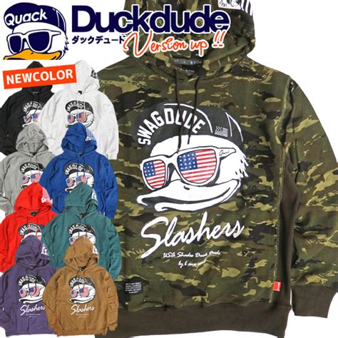 Dude, i'm so ducked for that test tomorrow. renovatio: DUCK DUDE パーカーダックデュード USA duck print sweat ...