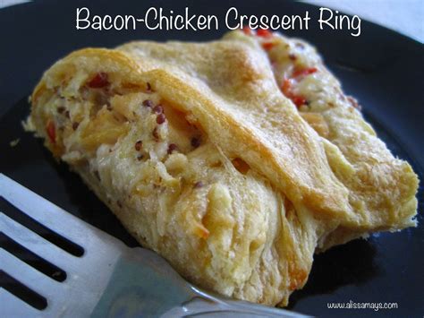 Once all rolls are placed, gently press them together. Alissamay's: Bacon-Chicken Crescent Ring