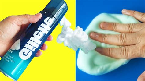 How To Make Fluffy Slime With Shaving Cream No Borax Or Liquid Starch Diy By Bum Bum Surprise