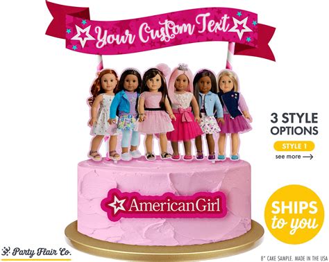 american girl doll cake topper etsy