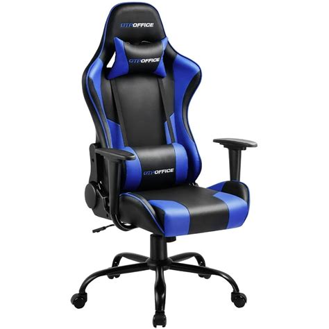 Gtracing Gaming Chair With Massage Leather Office Chair Blue