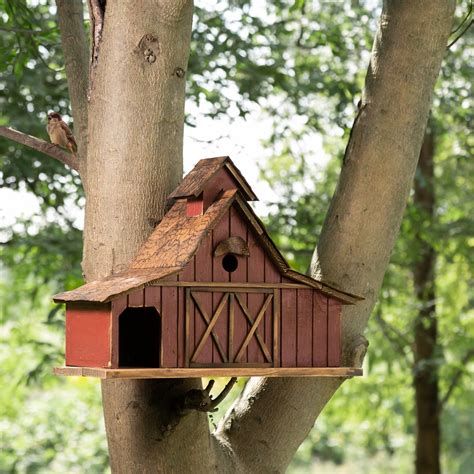 Glitzhome 2067l Oversized Rustic Wood Barn Birdhouse Ebay