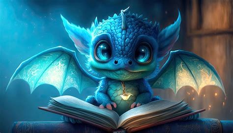 Premium Photo A Charming Cute Baby Dragon Realistic Illustration Of A