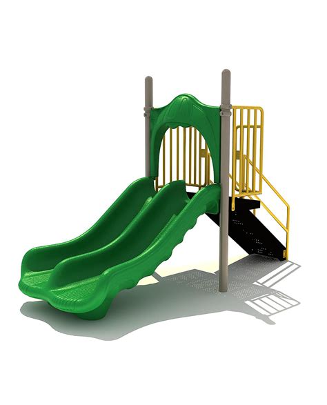 3 Free Standing Double Slide Commercial Playground Equipment
