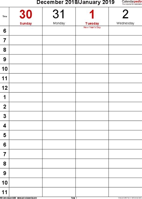 The calendar format is compatible with google docs and open office. Weekly Calendars 2019 for Word - 12 free printable templates