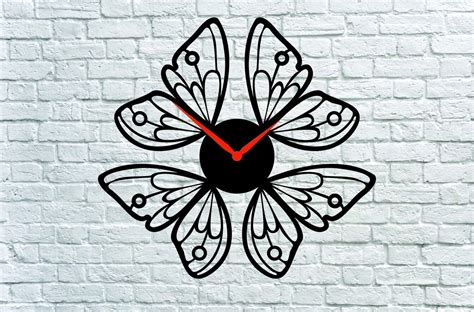Butterfly Clock Cnc Laser Cutting Cdr Dxf File Free
